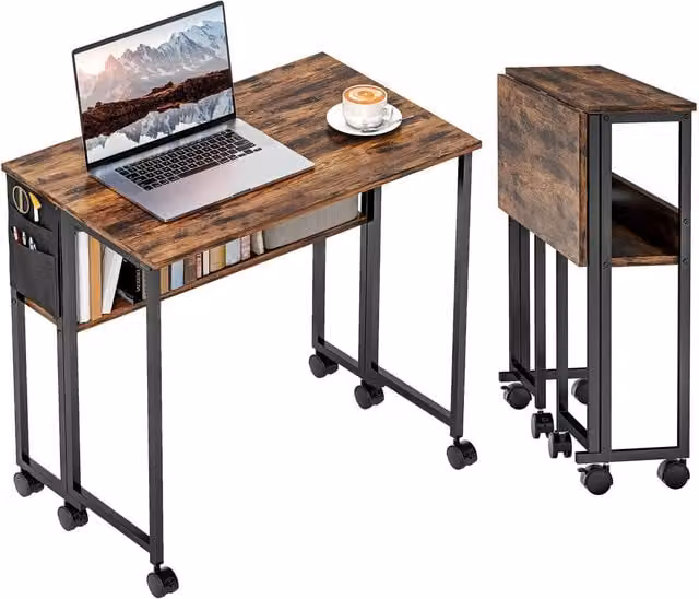 Rolipo Brown Drop Leaf Writing Desk – 1