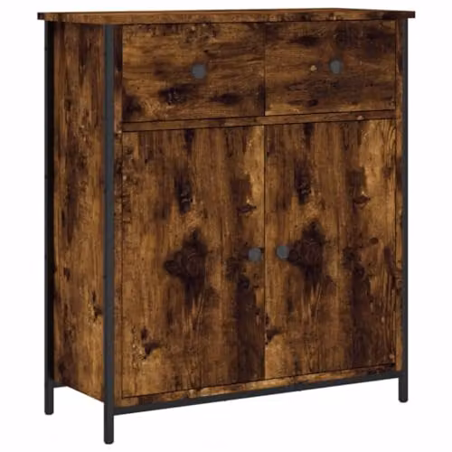 vidaXL Sideboard in Smoked Oak, Brown Engineered Wood, W/D/H: 70 x 30 x 80 cm – 1