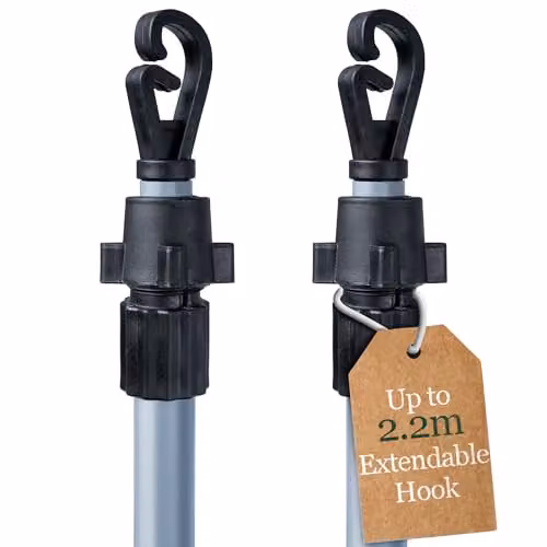 Pelle & Sol Set of 2 Grey Telescopic Iron Washing Line Poles for Outdoor Drying – 6