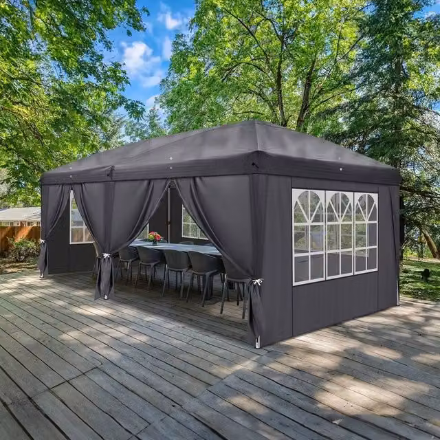 EONLION Waterproof Pop Up Gazebo Party Tent in Dark Grey – 1