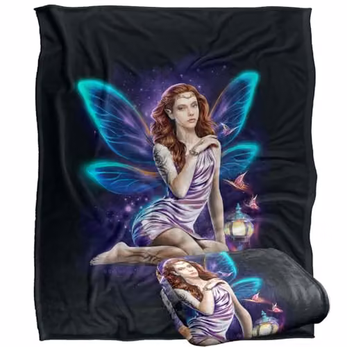 JQ Licensing En Fairy Queen Silky Touch Super Soft White Fleece Throw Blanket W/D/H: 152 x 127 cm