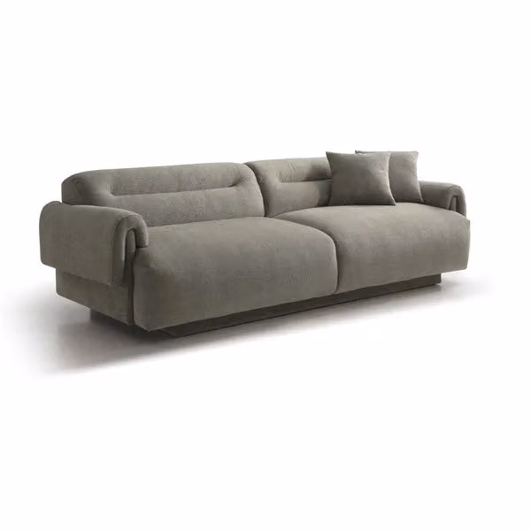 Tommy Franks Frankie 4-Seater Upholstered Fabric Sofa in Grey with Scatter Cushions, W: 260 cm, H: 74 cm, D: 110 cm