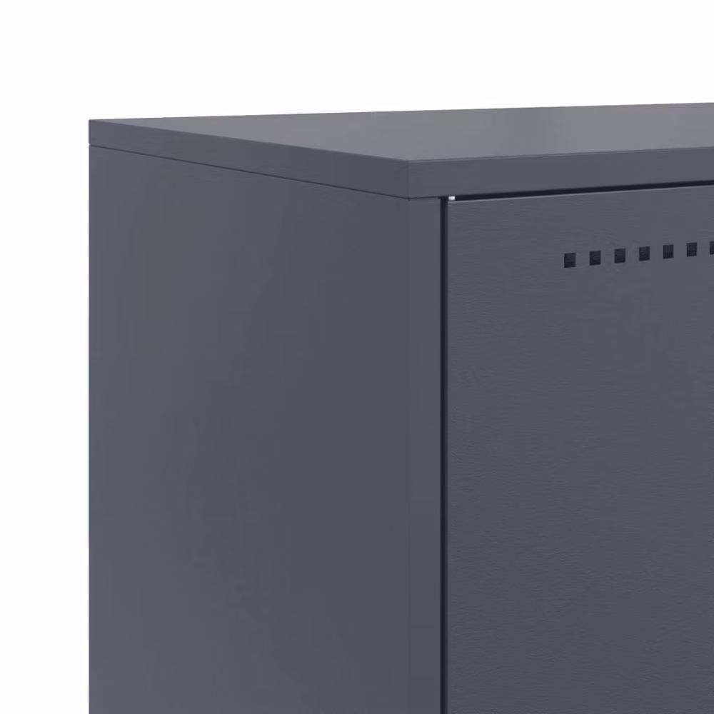 Berkfield Home Anthracite Steel Sideboard in Dark Grey, W: 68.5 cm, D: 38.5 cm, H: 107 cm – 3