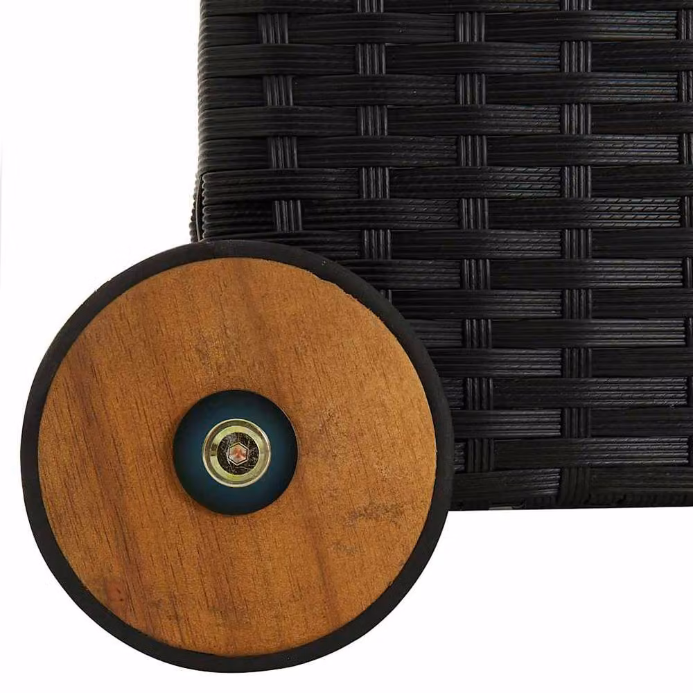 Berkfield Home Garden Storage Box in Black Poly Rattan, W/D/H: 120 x 65 x 61 cm – 3