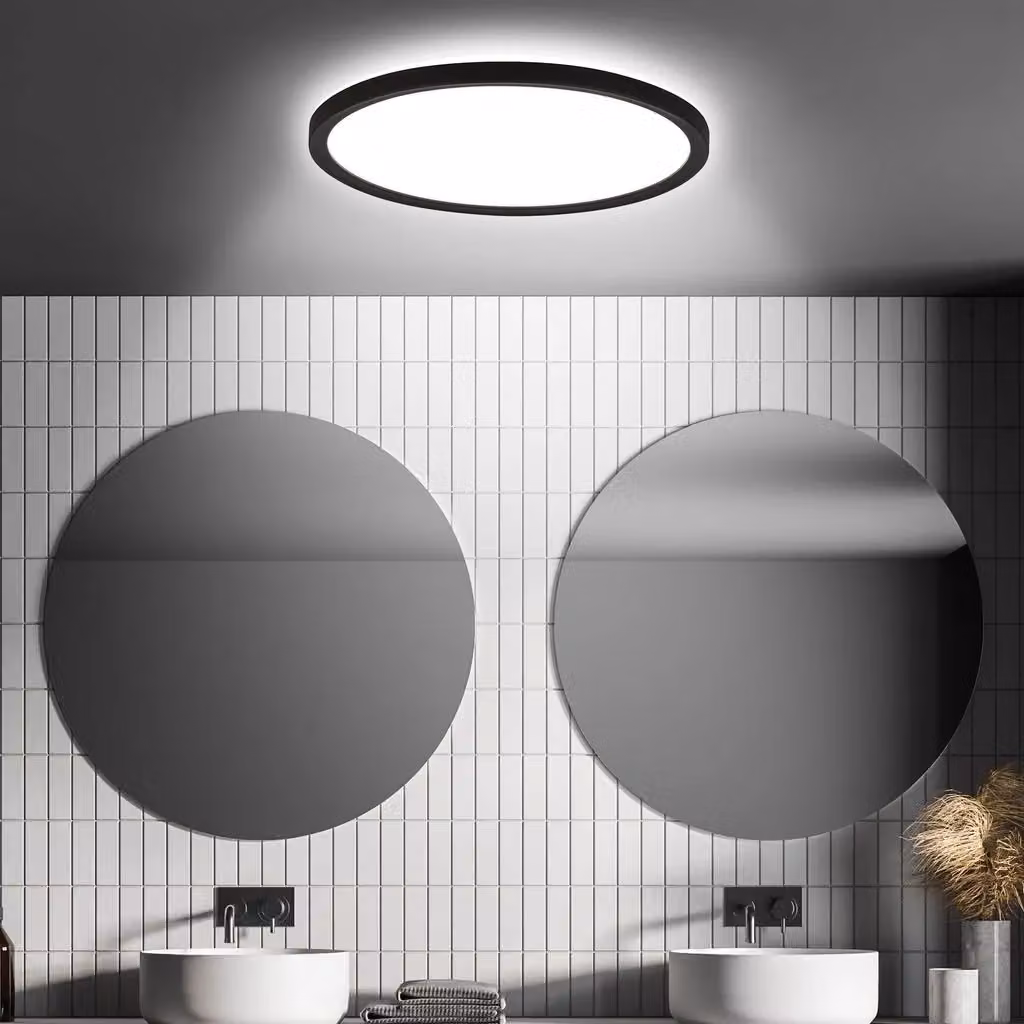 BRILONER LED Ceiling Lamp with Motion Detector, IP44, Black, W/D/H: 29 x 29 x 3 cm – 4