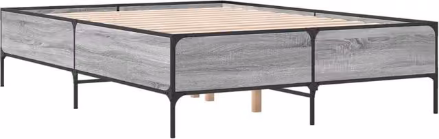 Berkfield Home Durable Bed Frame in Grey Sonoma, W/D/H: 120 x 200 x 44 cm