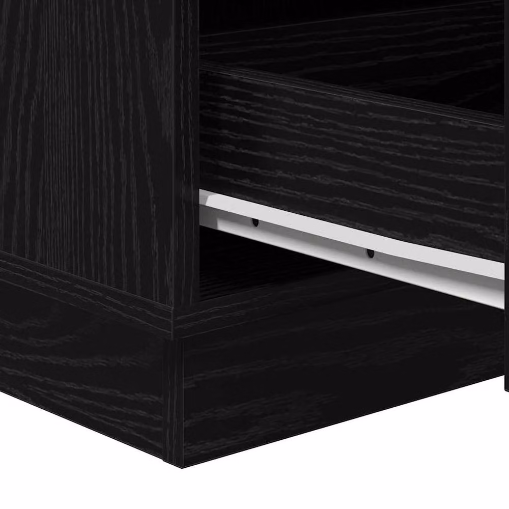 Berkfield Home Modern Bedside Cabinet with Integrated LED in Black Oak, W/D/H: 39 x 34.5 x 65 cm – 7