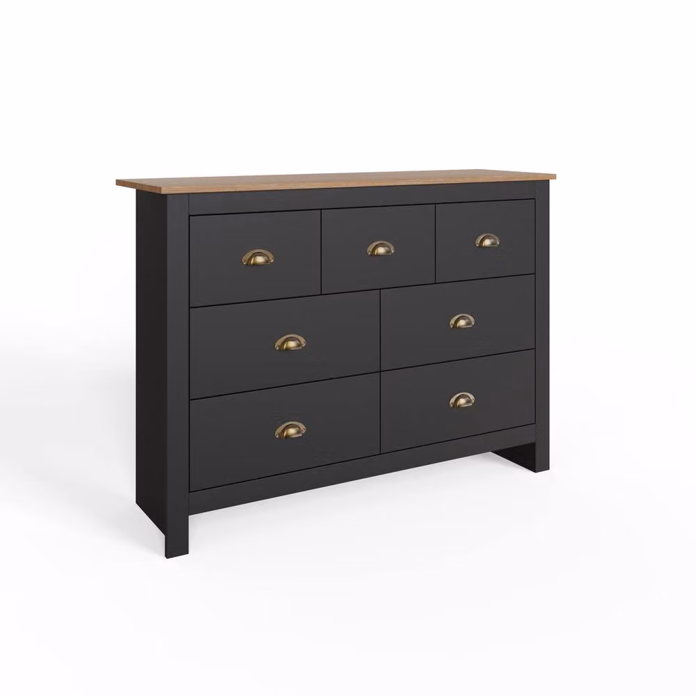 GFW Lancaster 7 Drawer Chest in Black Oak – 2