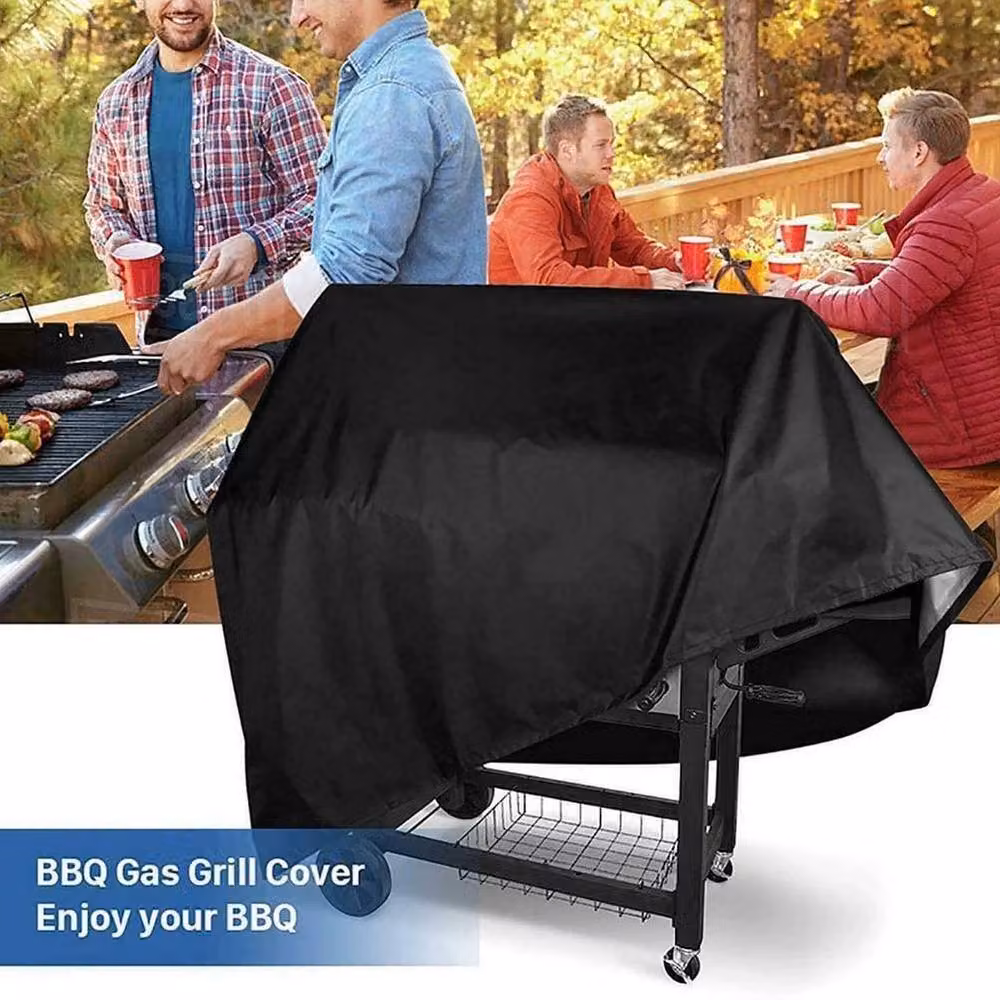 NESTLUNE Heavy Duty Large BBQ Cover in Black, Waterproof 600D Oxford Polyester – 4