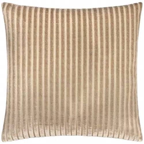 Paoletti Savoy Stripe Velvet Cushion in Beige and Brown, W/D/H: 50 x 50 x 50 cm – 1
