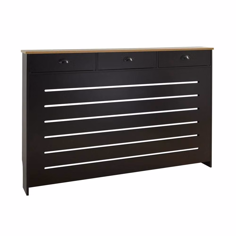 FORGEVIO Black Radiator Cover with Three Drawers – 3