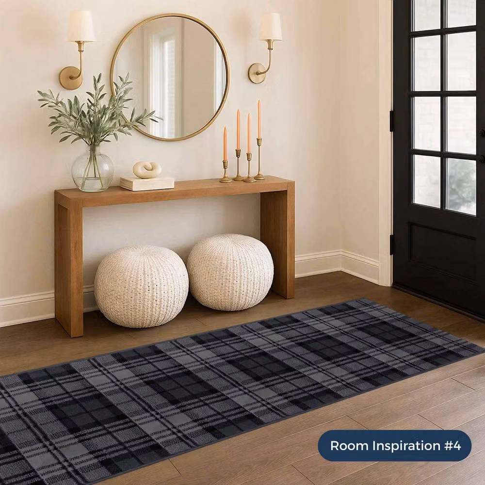 runrug Soft Hallway Runner Rug in Black, W/D/H: 100 x 270 x 0.9 cm – 6