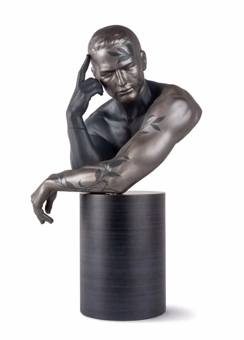 Lladró Reflections of Nature Him Porcelain Sculpture in Grey