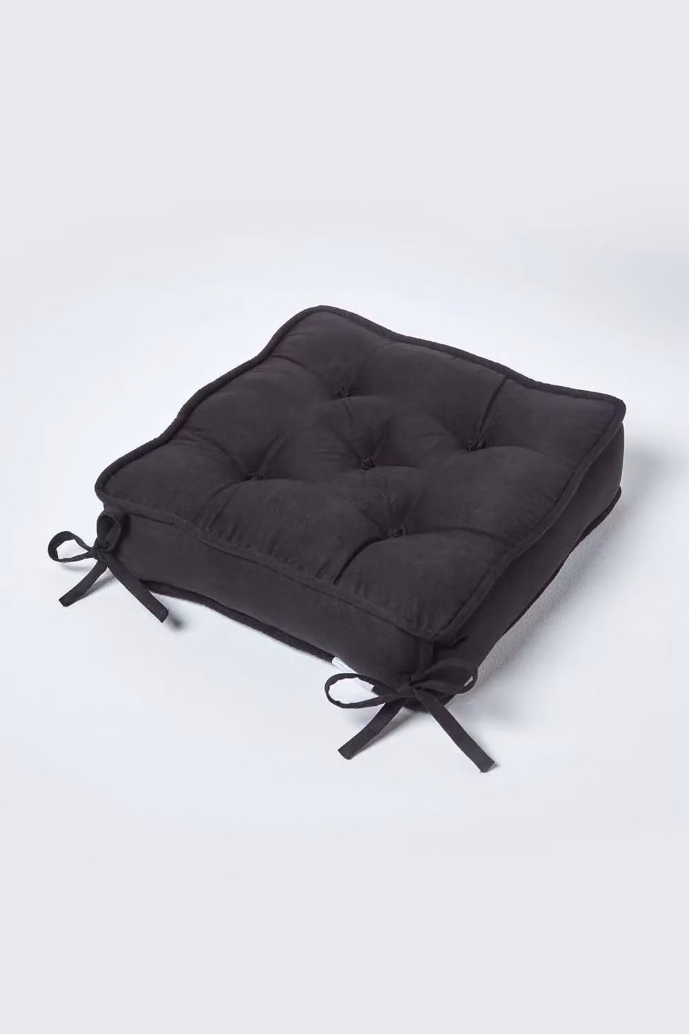 Homescapes Black Faux Suede Dining Chair Booster Cushion, W/D/H: 40 x 40 x 10 cm – 2