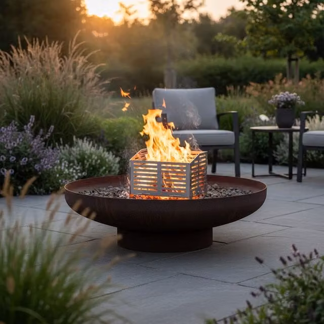 Valiant Pellet Burner Basket Box in Metallic Silver for Wood Burning Stoves and Fireplaces