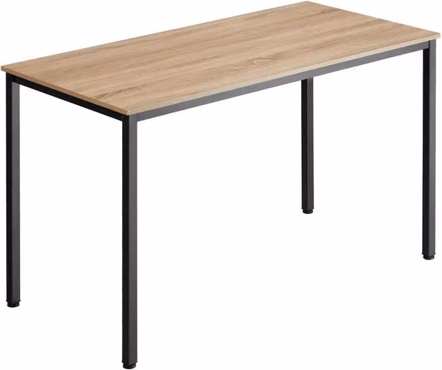 tectake Vanport Writing Desk in Light Oak with Height-Adjustable Feet – 1