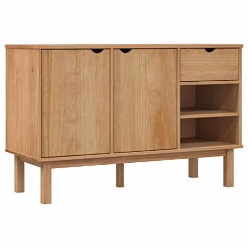 vidaXL OTTA Sideboard in Brown Solid Pine Wood, W/D/H: 114 x 43 x 73.5 cm