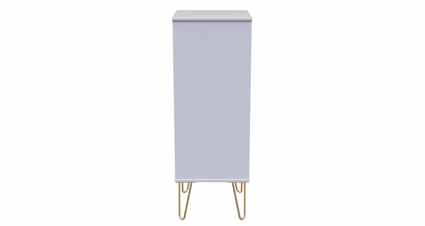 2 U Metro Ready Assembled 5 Drawer Tall Bedside Cabinet in Dark Grey and Gold – 2