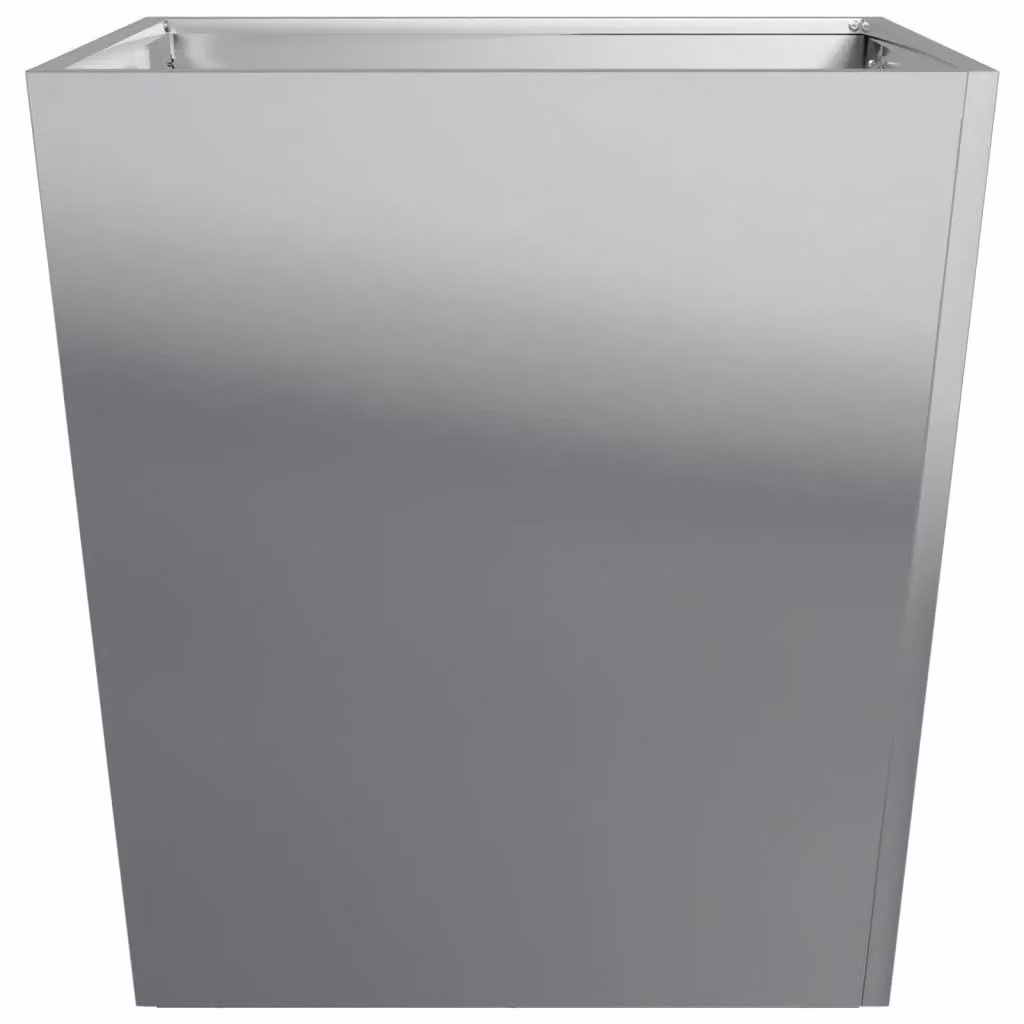 Berkfield Home Garden Galvanised Steel Planter Tubs, Grey, 2 Pack, W/D/H: 50 x 50 x 50 cm – 4