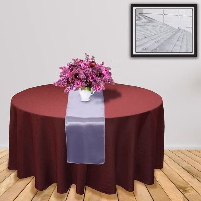 Trimming Shop Plain Satin Table Runner in Lavender Purple