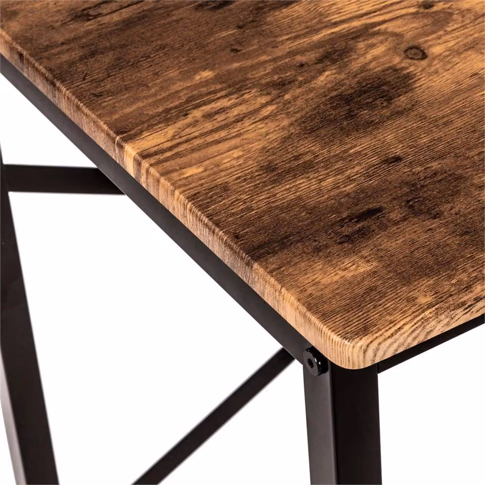 EONLION Industrial Heavy Duty Computer Desk in Brown – 2
