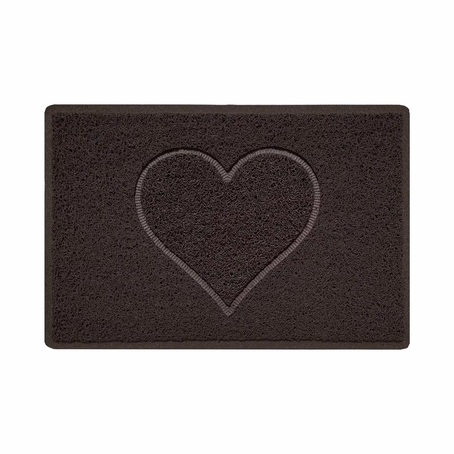 Nicoman Brown Embossed PVC Spaghetti Pressed Heart Doormat, W: 45 cm, D: 75 cm – 2
