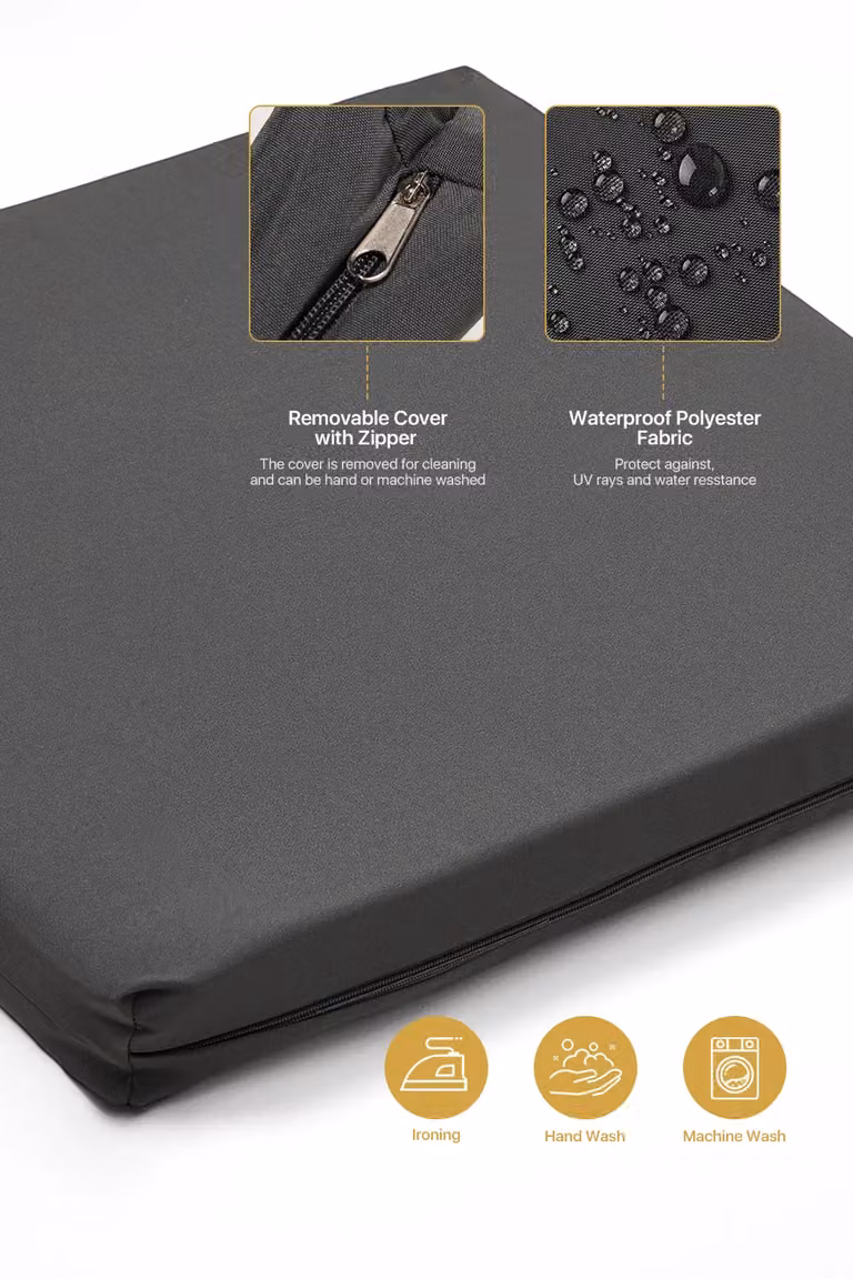 Living and Home Modern Square Seat Cushion in Dark Grey