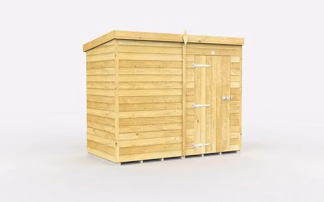 Buttercup Farm Brown Pent Shed with Single Door and No Windows, L214 x W118 x H201 cm