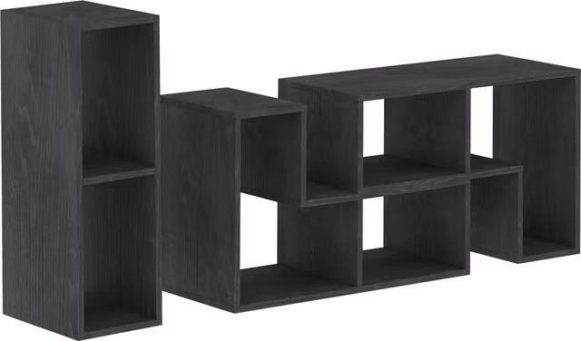 HOMCOM Extendable Black TV Stand for TVs Up to 75 Inches with Storage Shelves and Adjustable Height