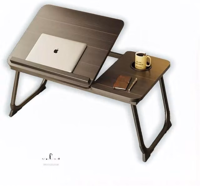 Modcraft Black Folding Laptop Table and Portable Bed Tray with Tilting Top