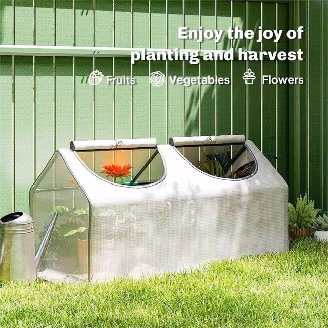 Havendro White Plant Greenhouse for Vegetables and Herbs, W/D/H: 100 x 100 x 60 cm