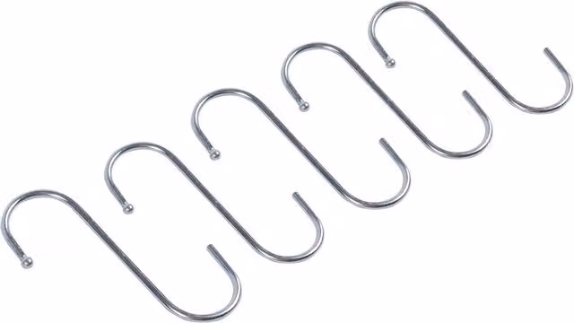 Ashley Stainless Steel S-Hooks in Silver, Pack of 5