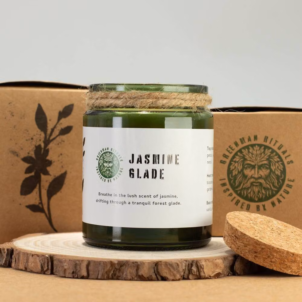 Serenityy Jasmine Glade Soy Woodwick Candle in Green, 50 g – 4