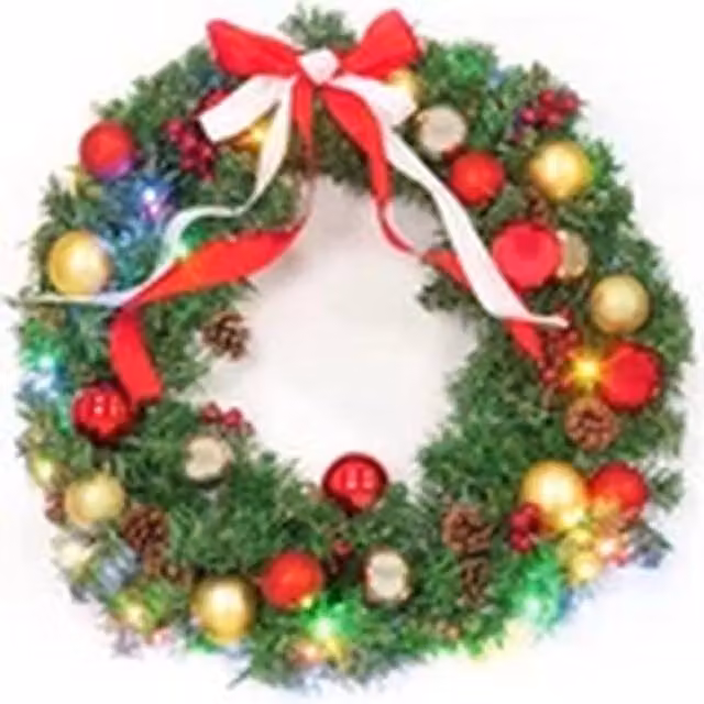 Kelvenix Green Christmas Wreath Garland for Front Door and Outdoor Decor – 1
