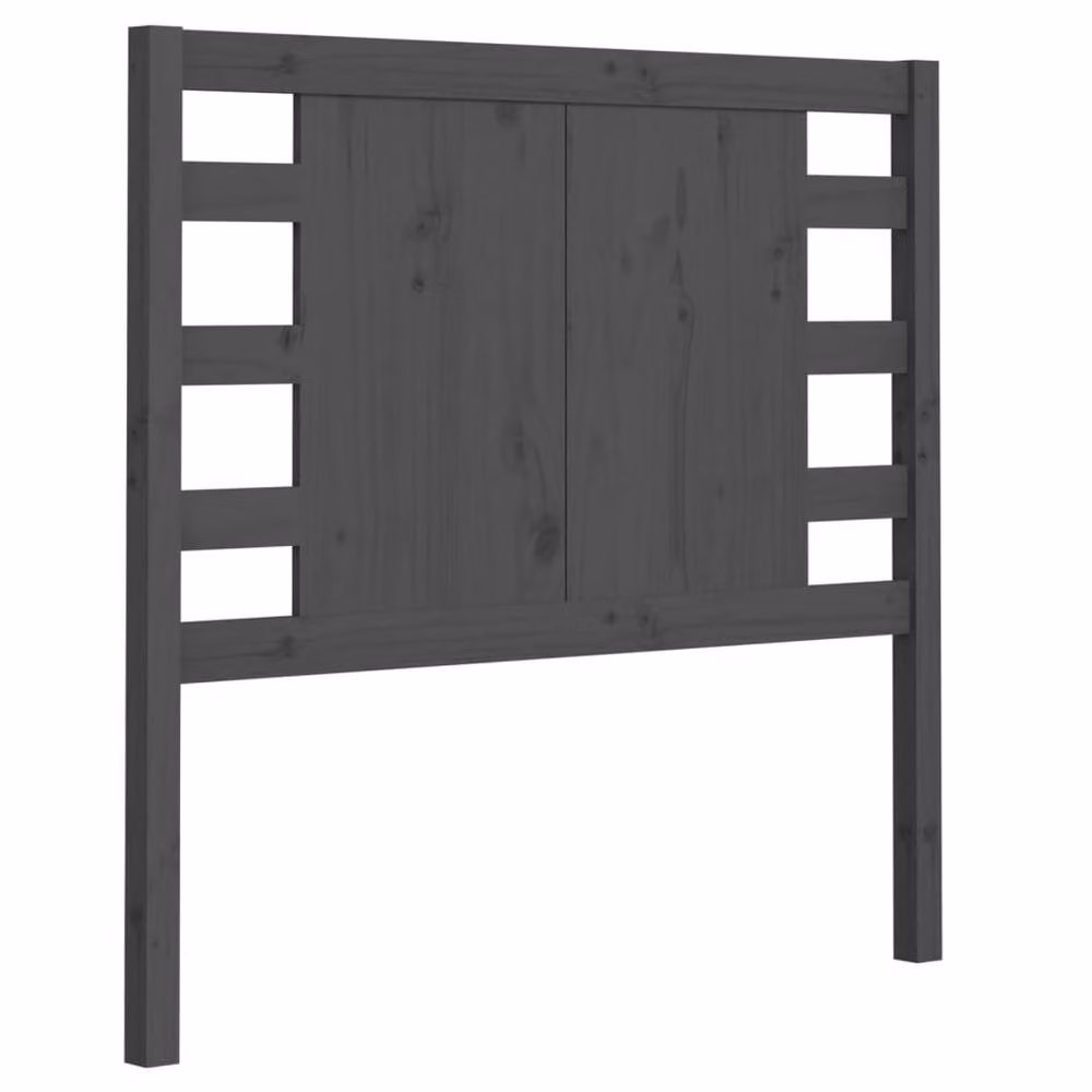 Berkfield Home Grey Solid Pine Wood Headboard, W: 96 cm, D: 4 cm, H: 100 cm – 3