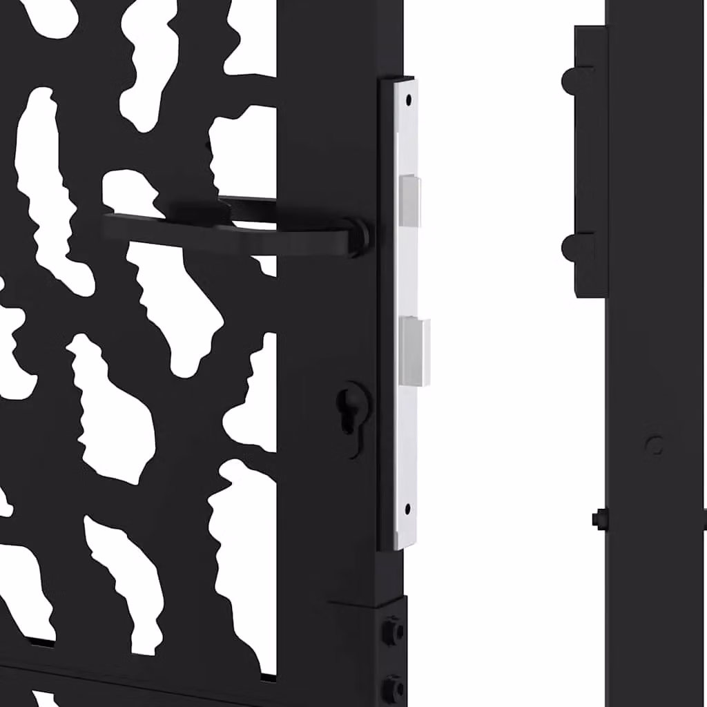 Berkfield Home Black Steel Garden Gate, W: 105 cm, H: 106 cm – 7