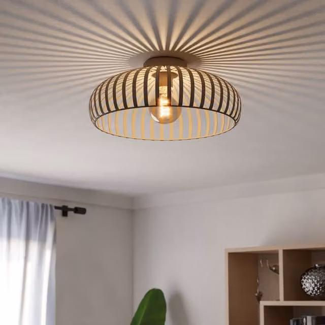 Eglo Mogano 3 Sandy Steel Industrial Ceiling Light in Beige