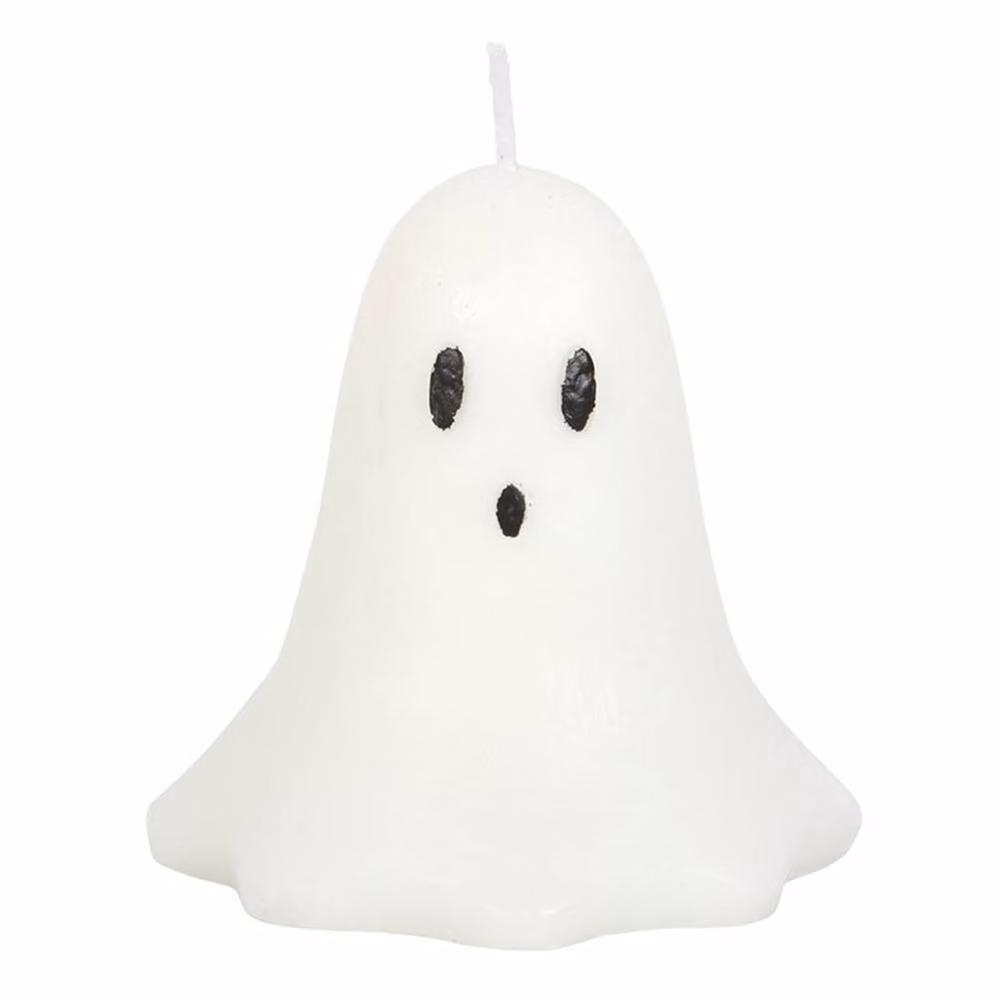 Uniqueful White Unscented Ghost Figure Halloween Tabletop Candle, 10 cm – 3
