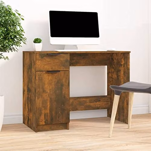 vidaXL Computer Desk in Brown Oak, W/D/H: 100 x 50 x 75 cm – 2