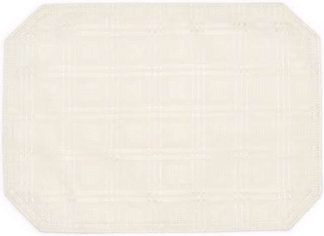 Kitchen Trends Modern Jacquard Hampton Cream Tablecloth and 2 Placemats Set