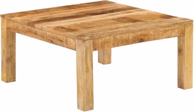 Berkfield Home Square Mango Wood Coffee Table in Brown, W/D/H: 80 x 80 x 40 cm – 1