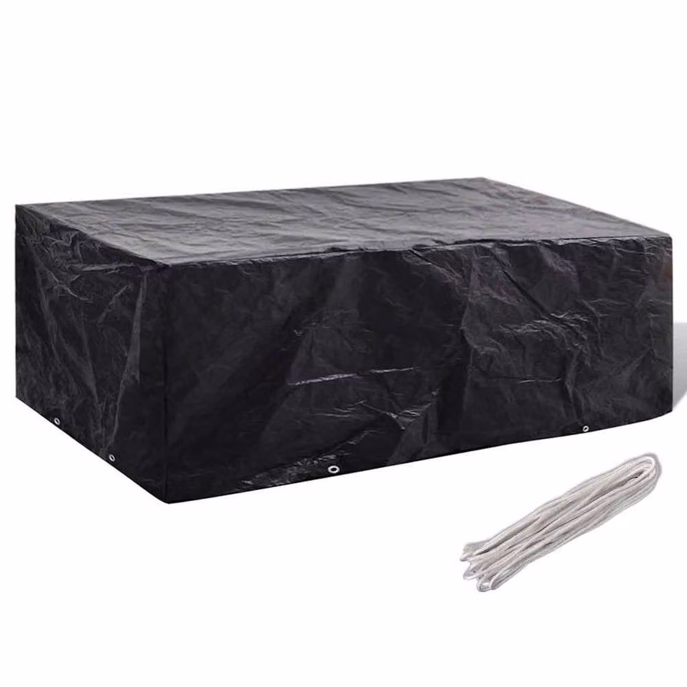 Berkfield Home Durable Garden Furniture Cover with 8 Eyelets, Black, W: 160 cm, D: 200 cm, H: 70 cm – 1