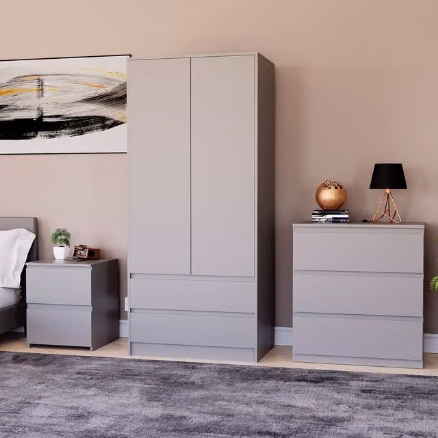 Vida Designs Denver Bedroom Set in Grey