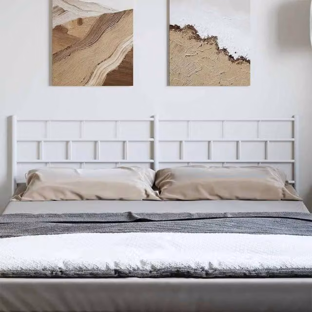 Berkfield Home Metal Headboard in White, W/H: 180 x 90 cm
