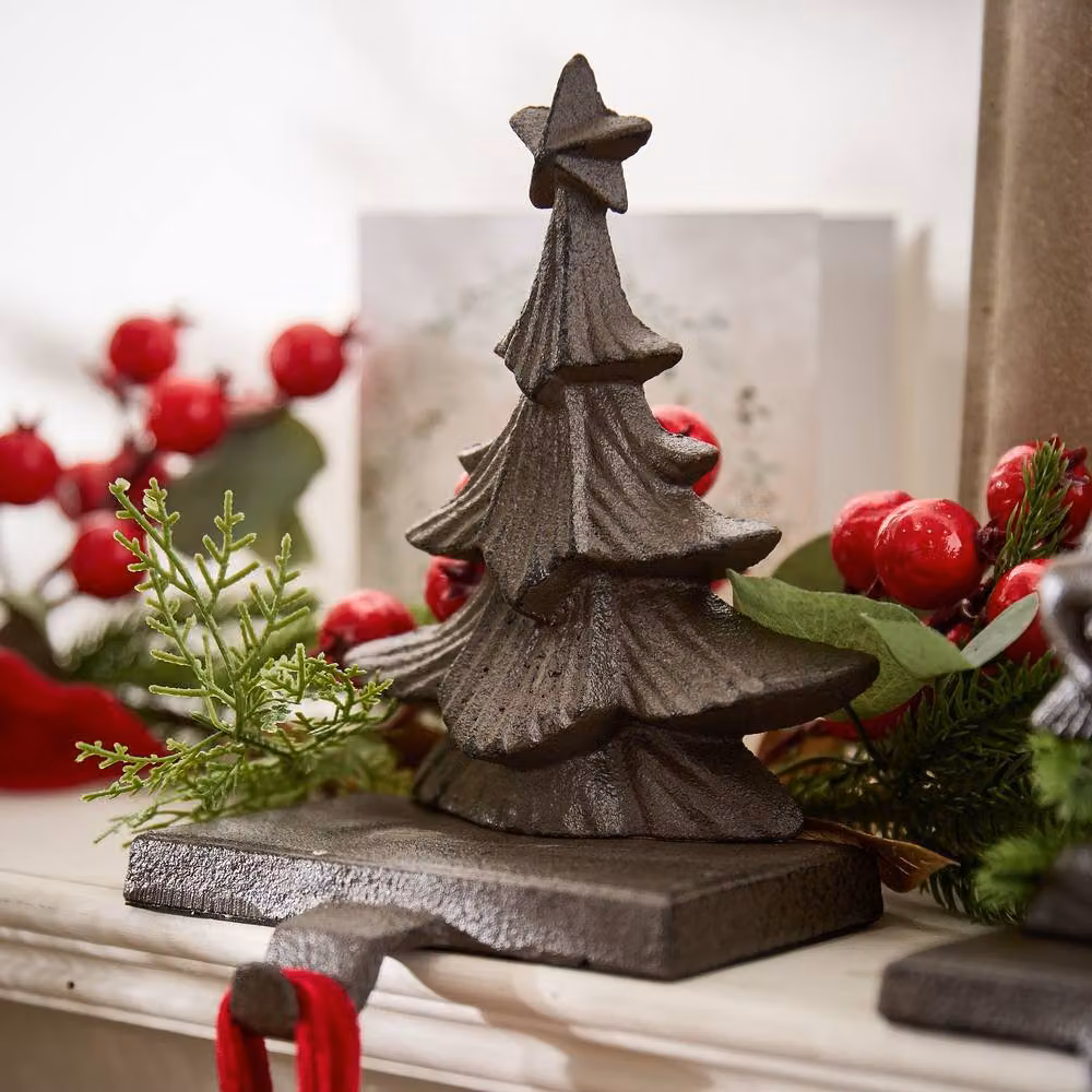 Dibor Christmas 3D Tree Decorative Stocking Holder in Brown – 3