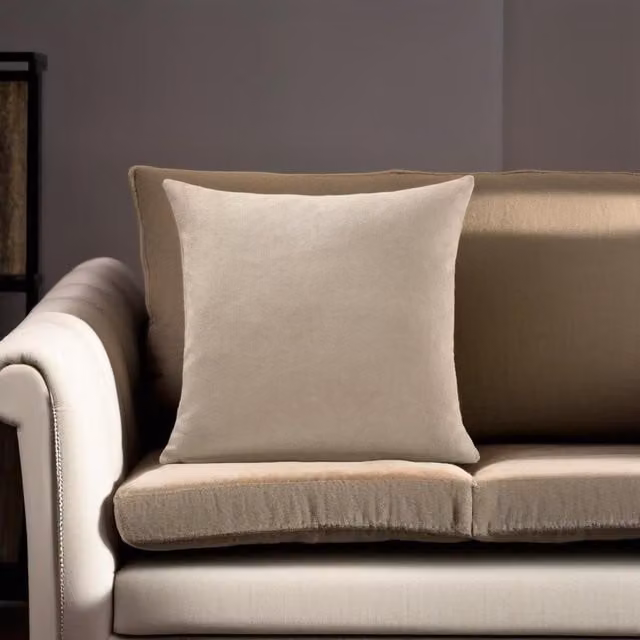 Alan Symonds Luxury Living Velvet Chenille Cushion Cover in Beige, W/D/H: 55 x 55 x 55 cm – 2