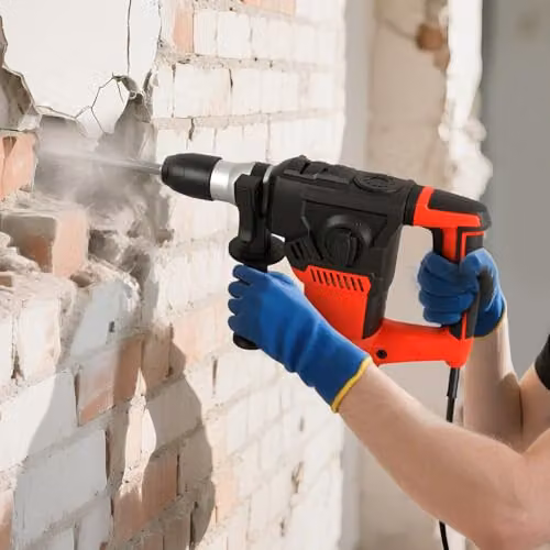 Traderight 1500W SDS Plus Rotary Hammer Red 4-Mode Professional Demolition Drill with 8J Impact Energy and 4500BPM – 2