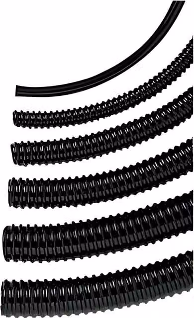 Primrose Ribbed Tubing Hose Water Feature and Fountain in Black