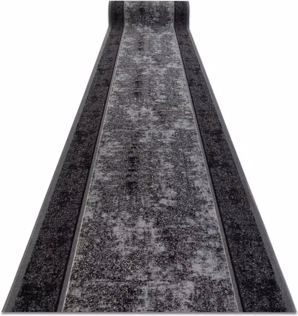 RugsX Stark Anti-Slip Abstract Runner in Grey, W: 100 cm x L: 580 cm