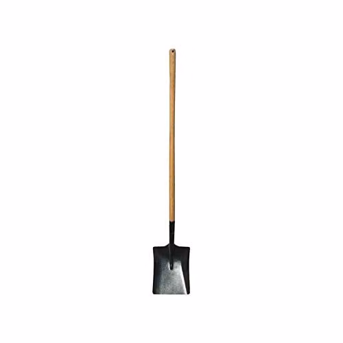 Faithfull No.2 Long Handled Square Shovel in Black with Wood Handle